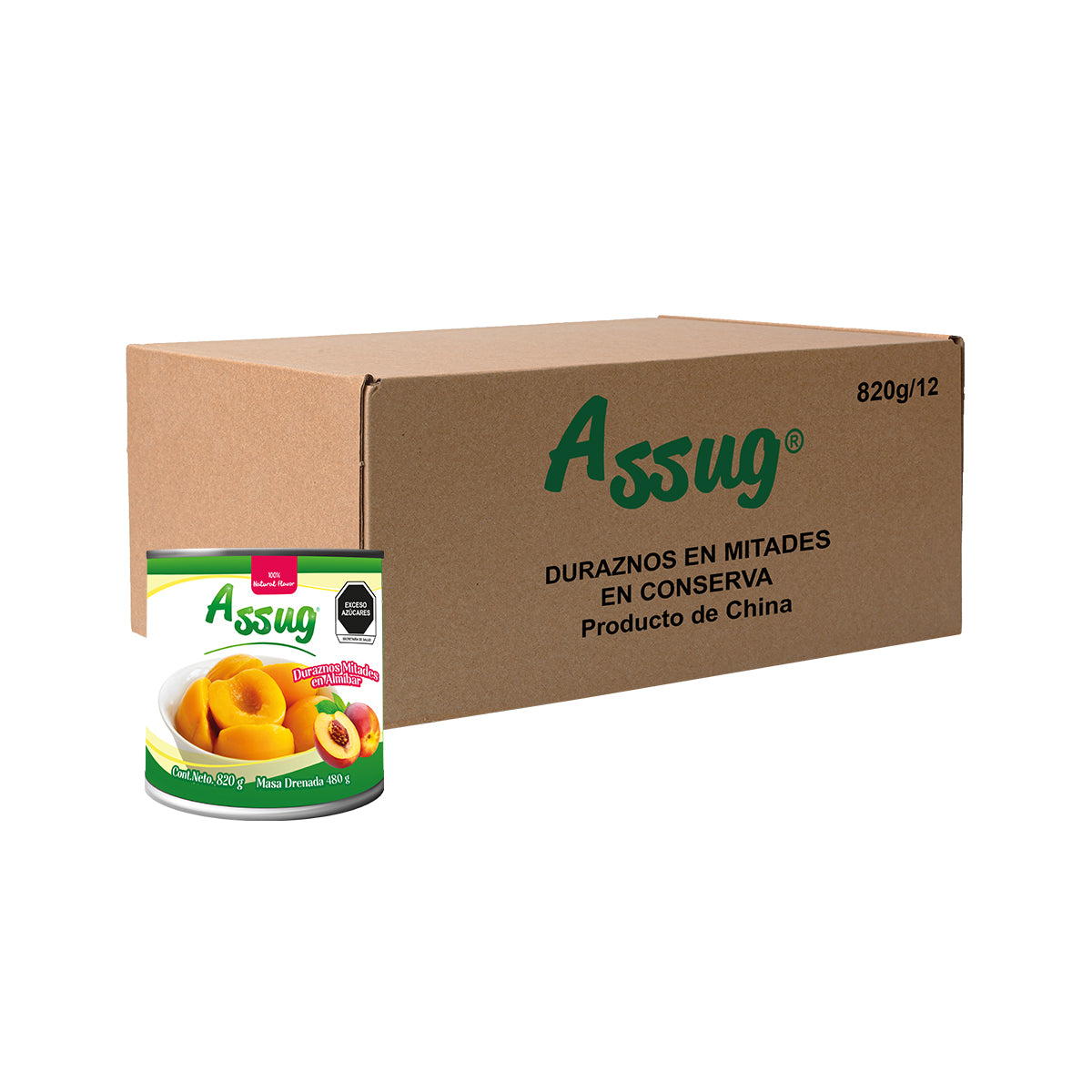 12PZ/820GR DURAZNO MITADES ASSUG CAJA