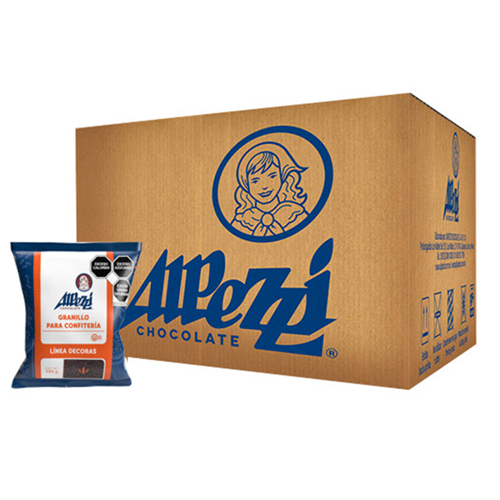20PZ/500GR GRANILLO ALPEZZI PREMIUM SEMI AMARGO CAJA