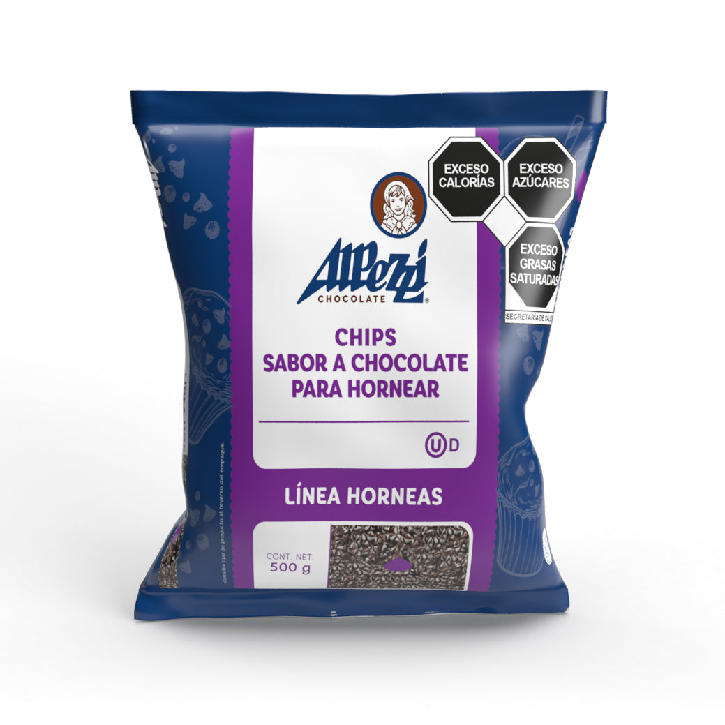 500GR CHIPS ALPEZZI BICOLOR BLANCO-OBSCURO BOLSA