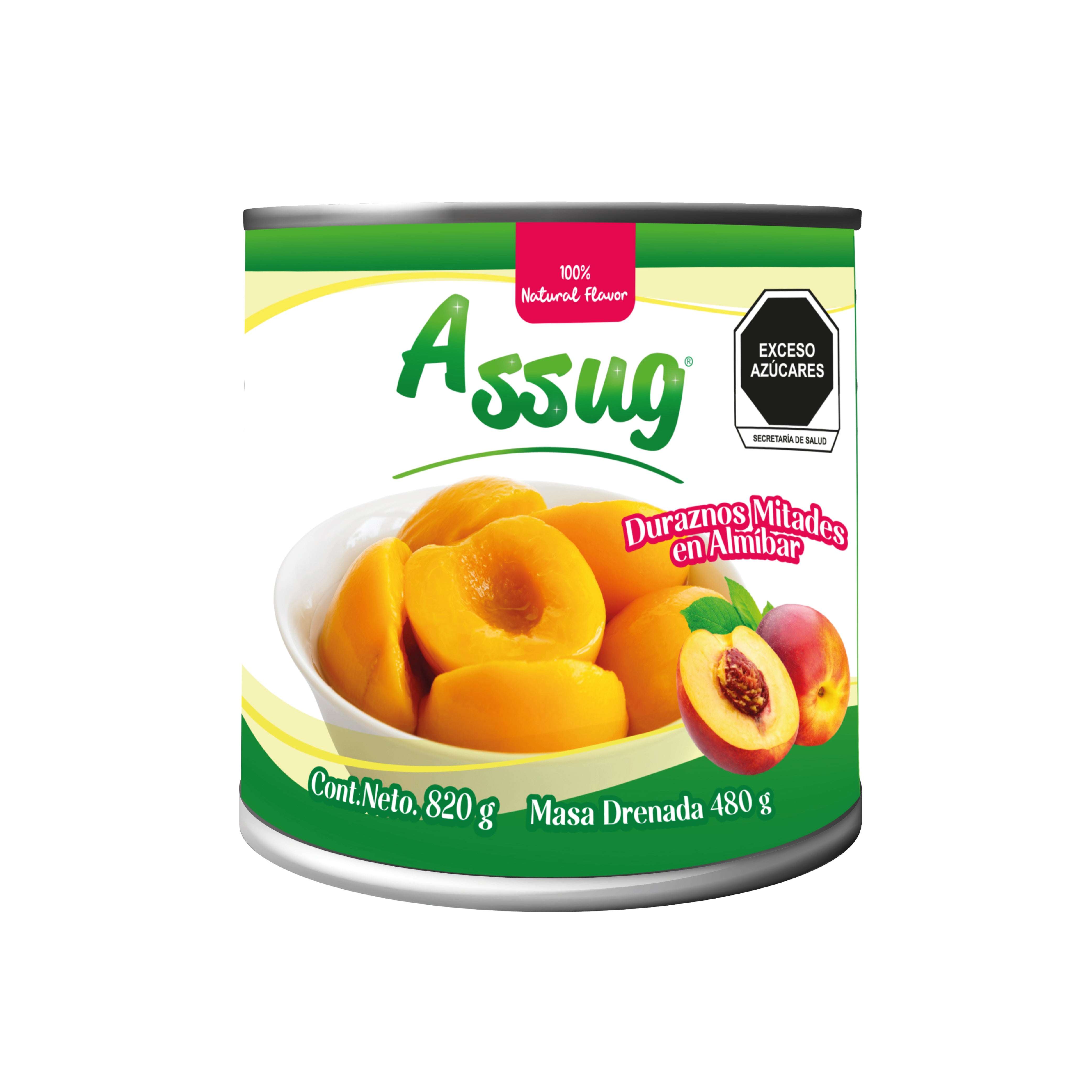 820 GR DURAZNO MITADES ASSUG PIEZA