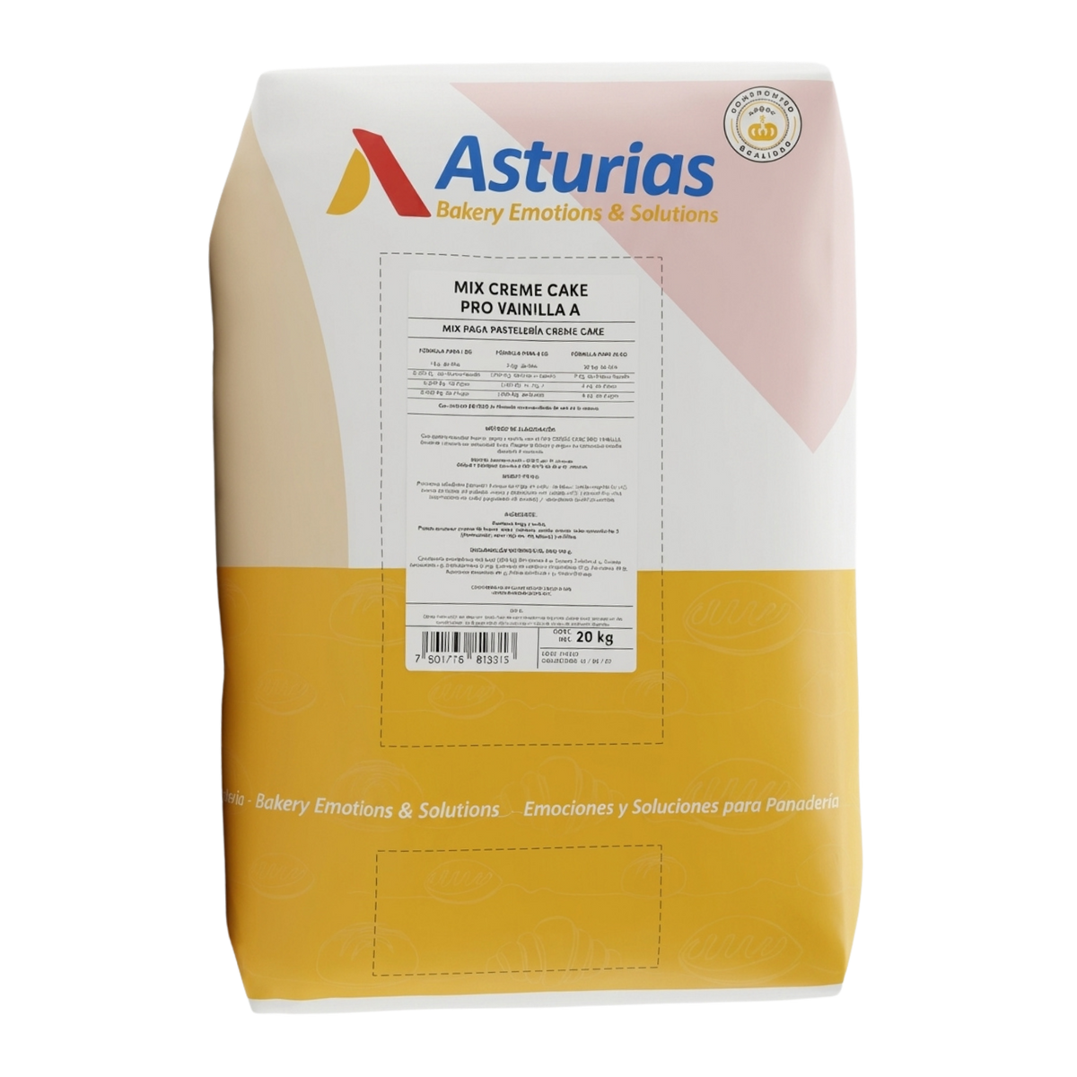 20 KG HARINA MIX ESPONJA PRO VAINILLA ASTURIAS BULTO