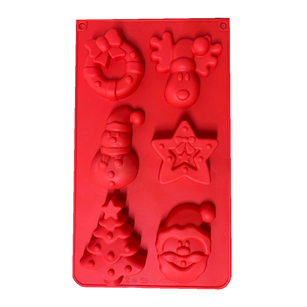 MOLDE SILICON NAVIDAD 6 CAVIDADES PIEZA