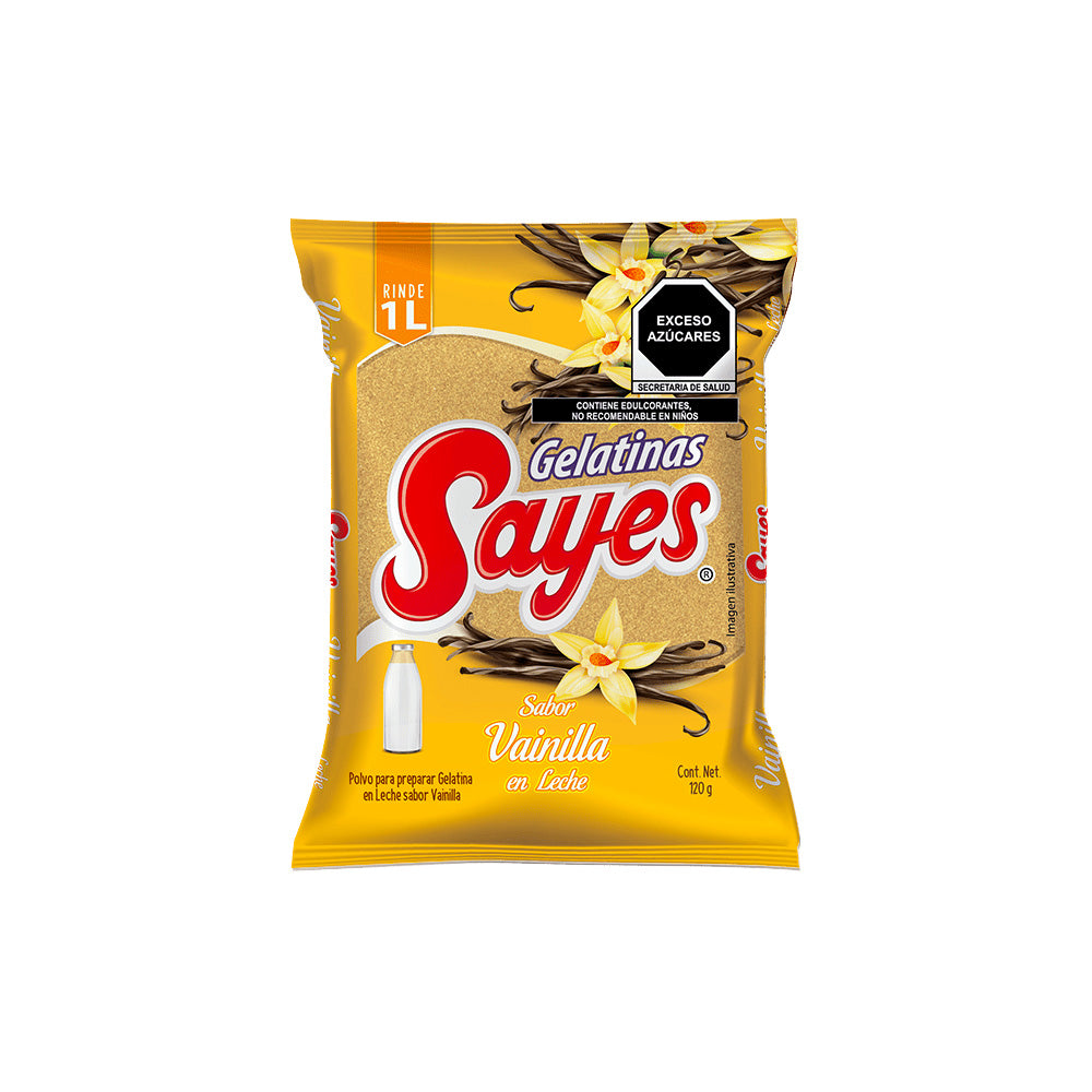 120GR/50PZ GELATINA LECHE SAYES VAINILLA CAJA