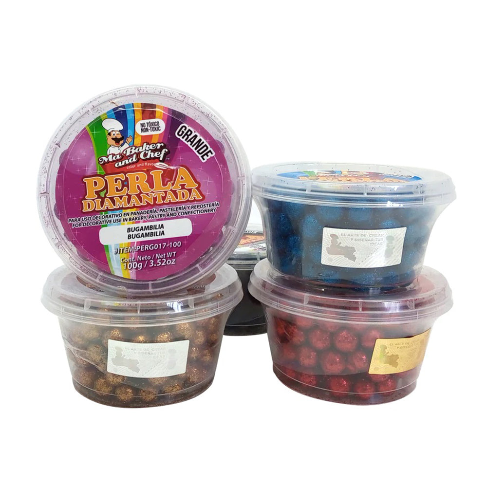100GR PERLA DIAMANTADA GRANDE COLORES VARIOS MA BAKER PIEZA