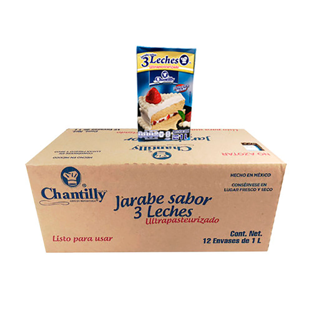 12 PZ/1 LT LECHE 3 LECHES CHANTILLY CAJA