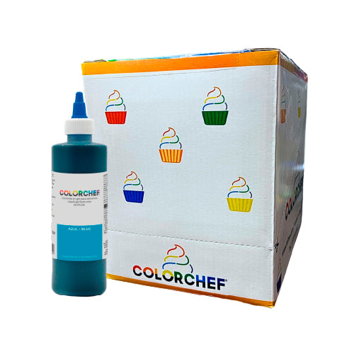 12PZ/250 ML GEL COLOR CHEF AZUL CAJA