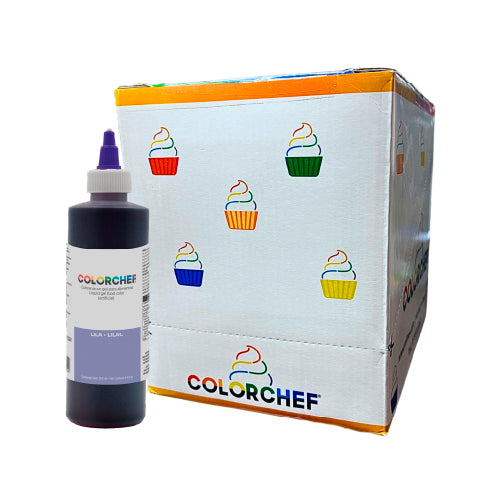 12PZ/250 ML GEL COLOR CHEF LILA CAJA