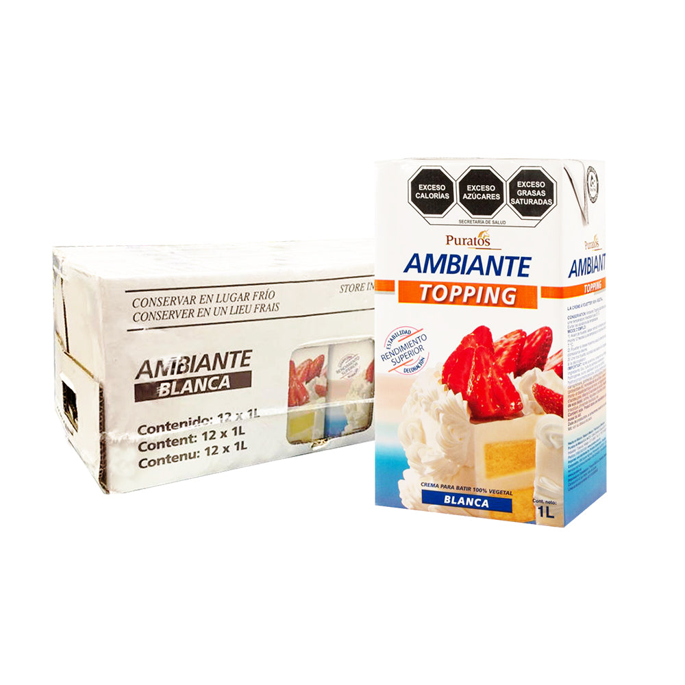 12 LT CREMA AMBIANTE TOPPING BLANCA PURATOS CAJA