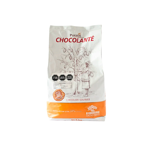 5 KG CHOCOLANTÉ LACTEO GOTAS 34% BOLSA