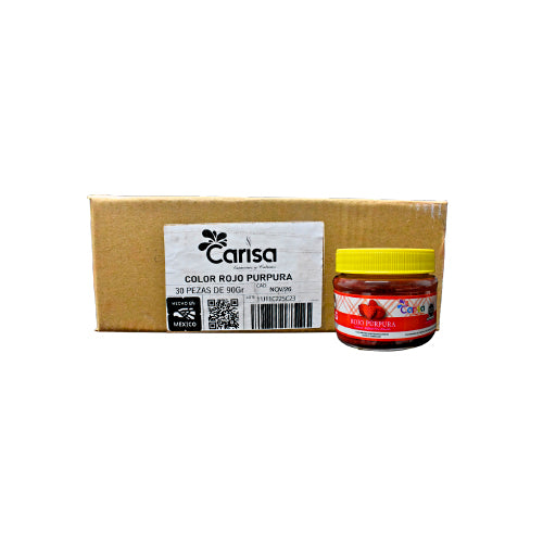 30PZ/90GR COLOR CARISA ROJO PURPURA CAJA