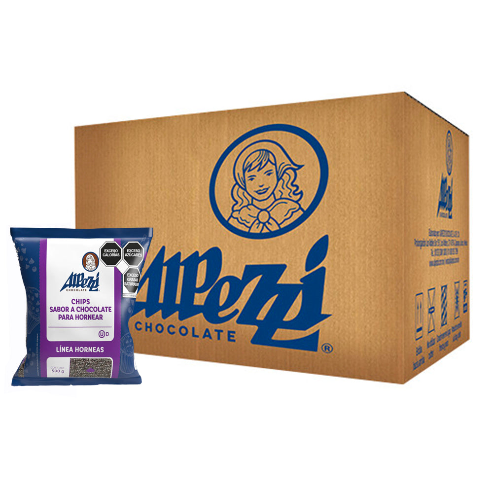 20PZ/500GR CHIPS ALPEZZI BICOLOR BLANCO-OBSCURO CAJA