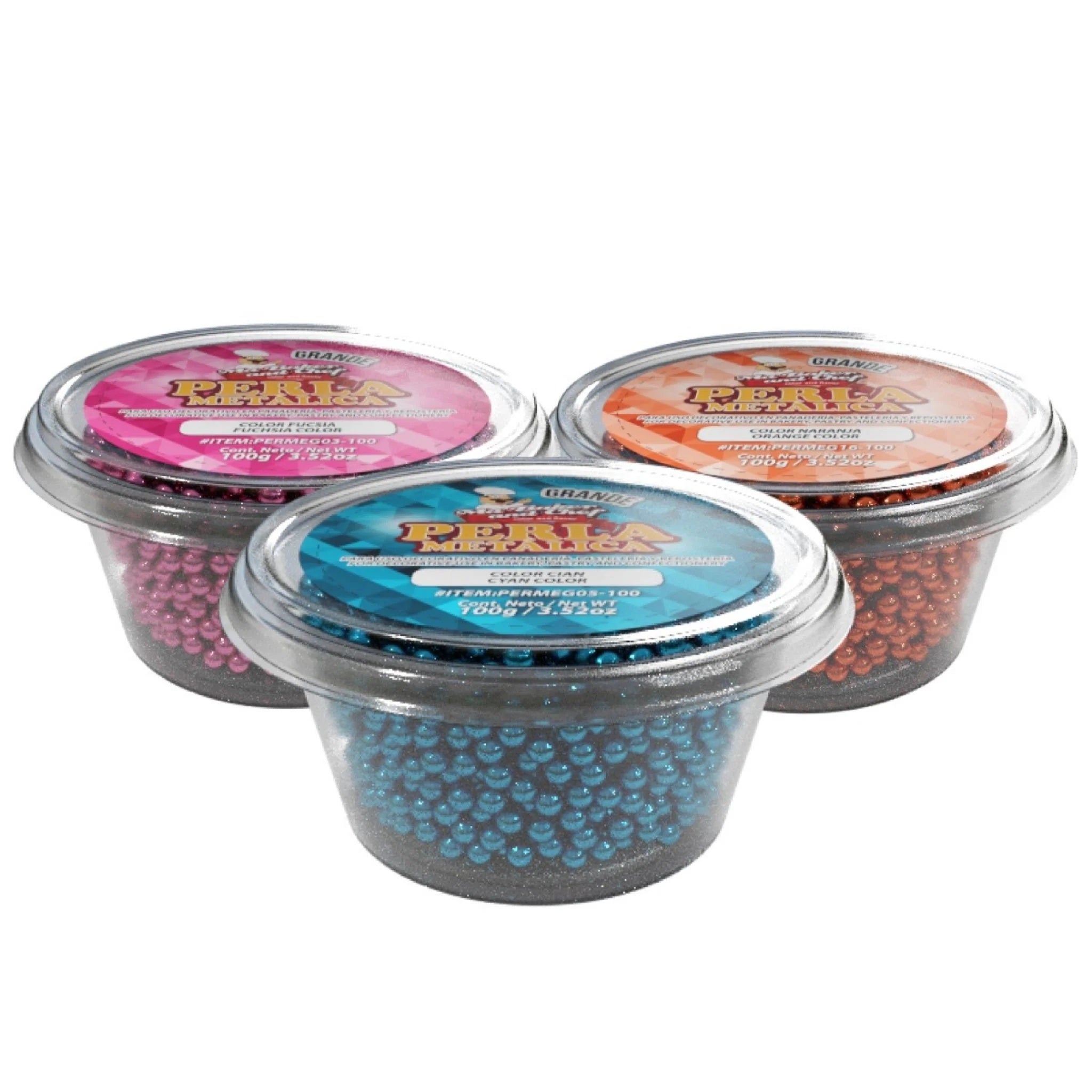 100GR PERLA METALICA MEDIANA COLORES VARIOS MA BAKER PIEZA&