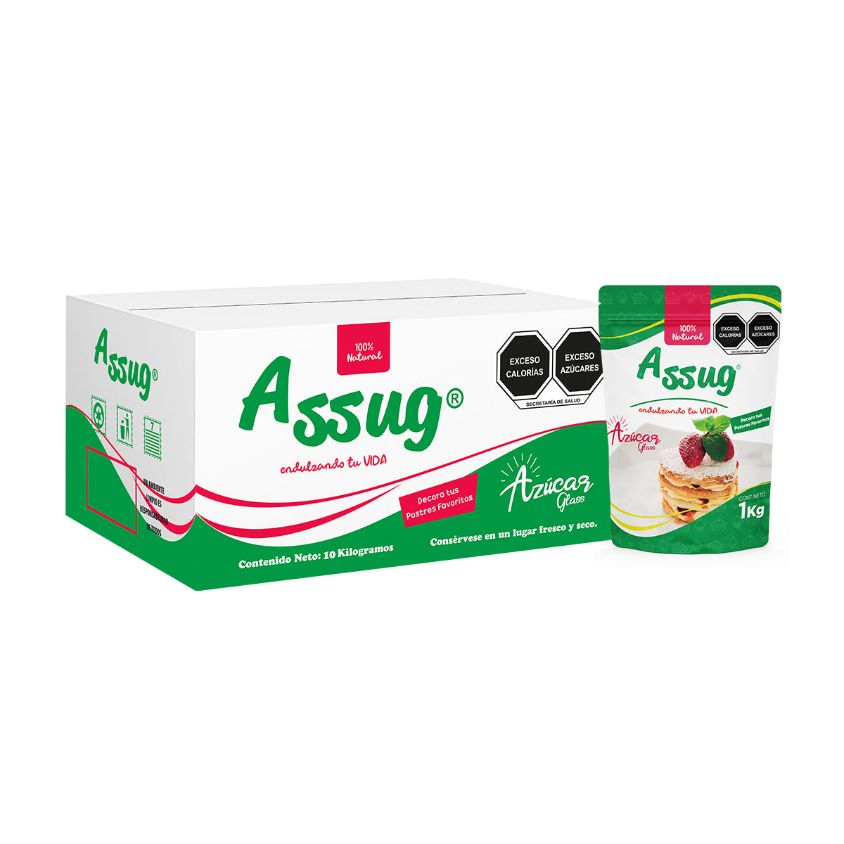 10/1KG AZUCAR GLASS ASSUG CAJA