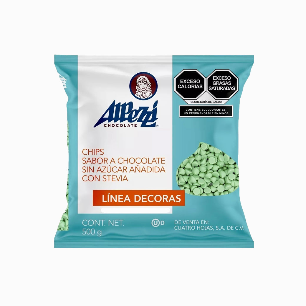 500 GR CHIPS ALPEZZI VERDE PASTEL SIN AZUCAR BOLSA