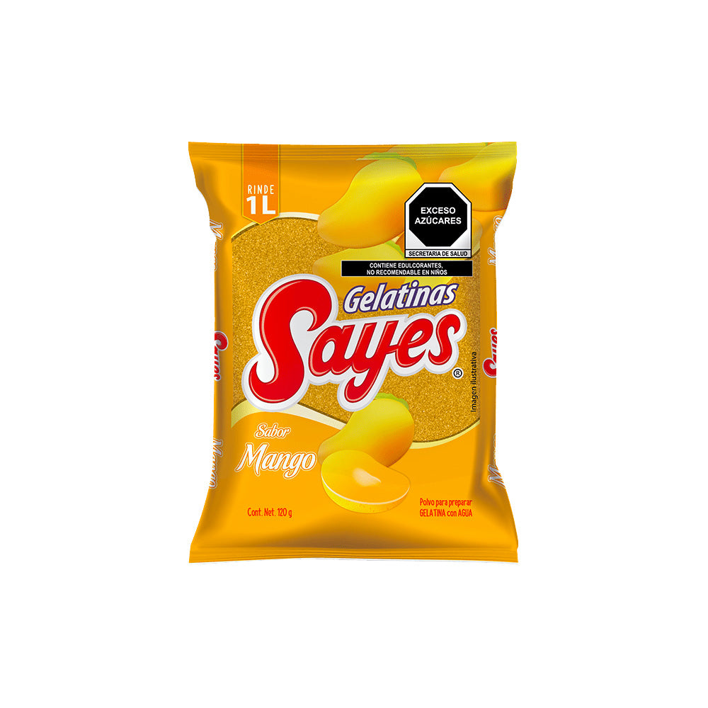 120GR/50PZ GELATINA AGUA SAYES MANGO CAJA