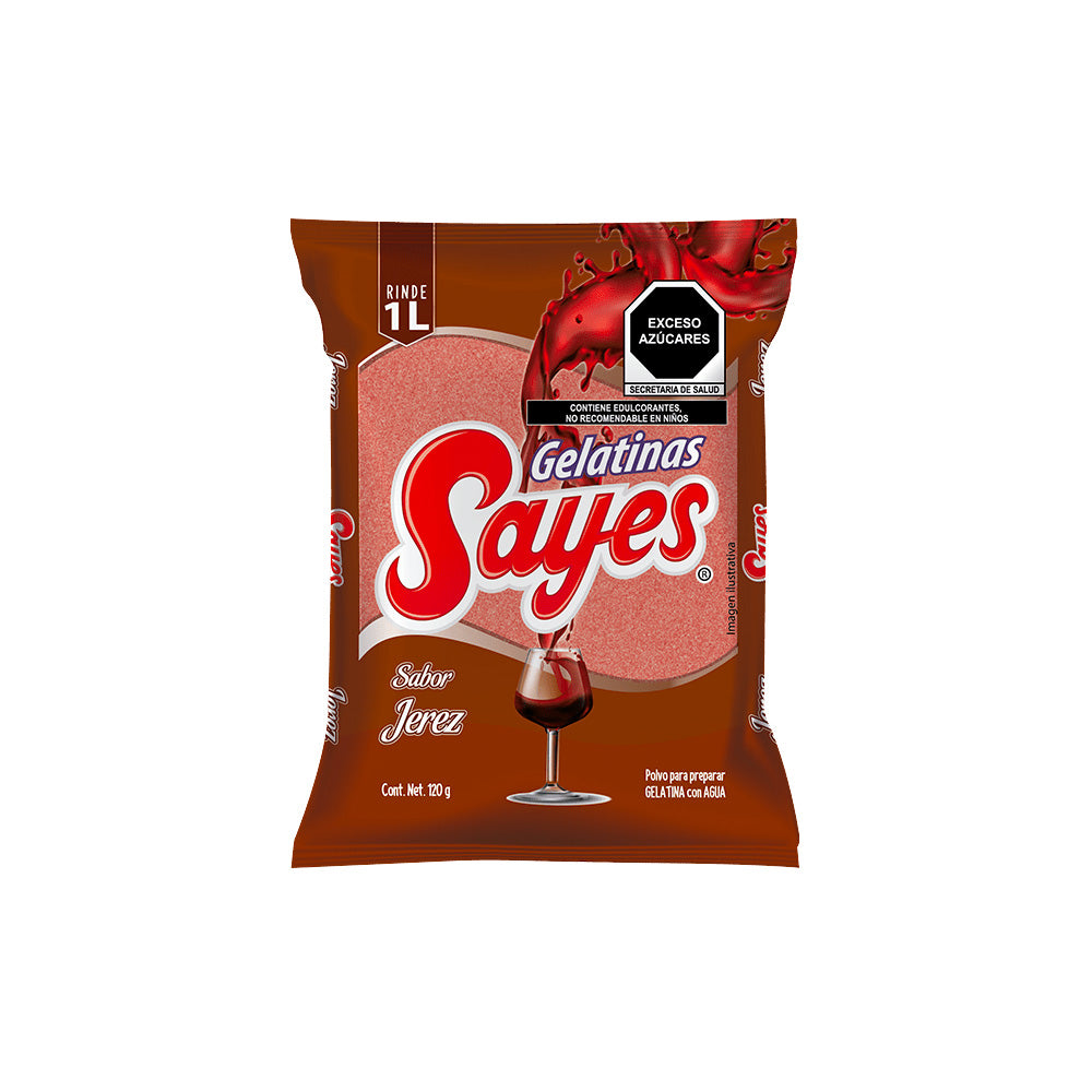 120GR/50PZ GELATINA AGUA SAYES JEREZ CAJA