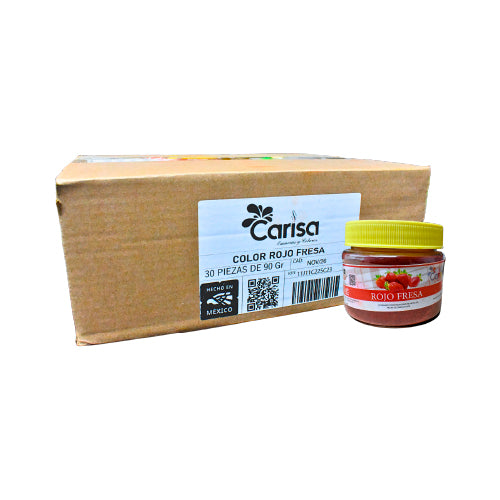 30PZ/90 GR COLOR CARISA ROJO FRESA CAJA