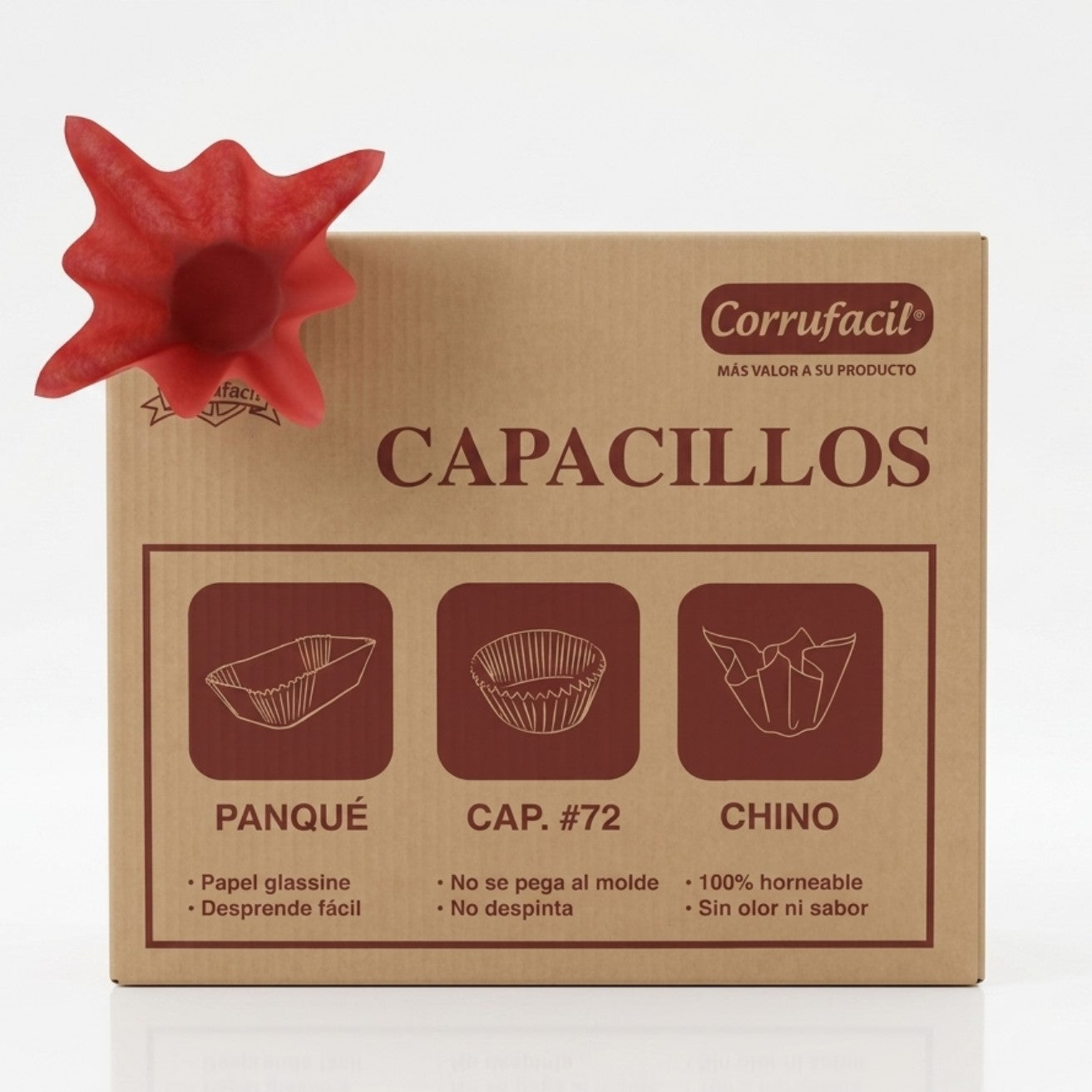 6 PAQ/1000 PZ CAPACILLO CORRUFACIL ROJO CHINO CAJA