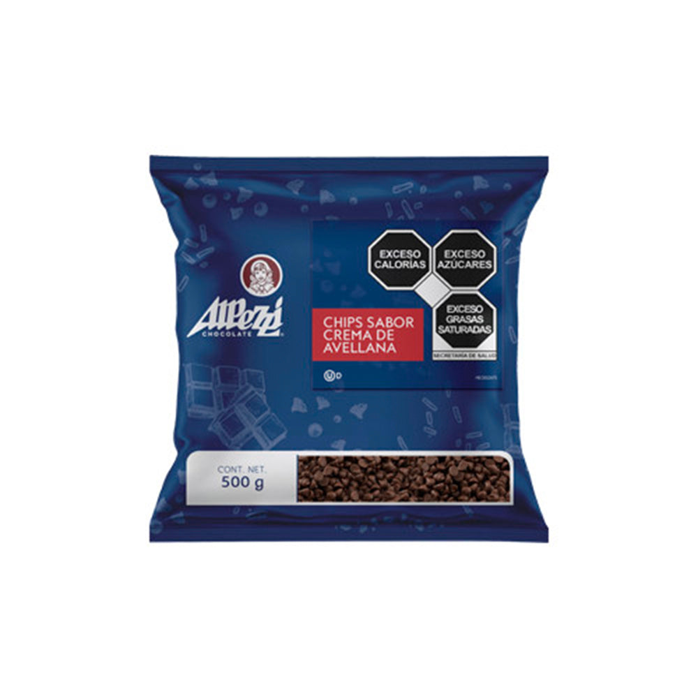 500 GR CHIPS  ALPEZZI CREMA DE AVELLANA BOLSA