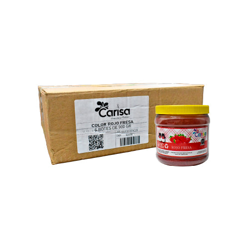 6PZ/900 GR COLOR CARISA ROJO FRESA CAJA