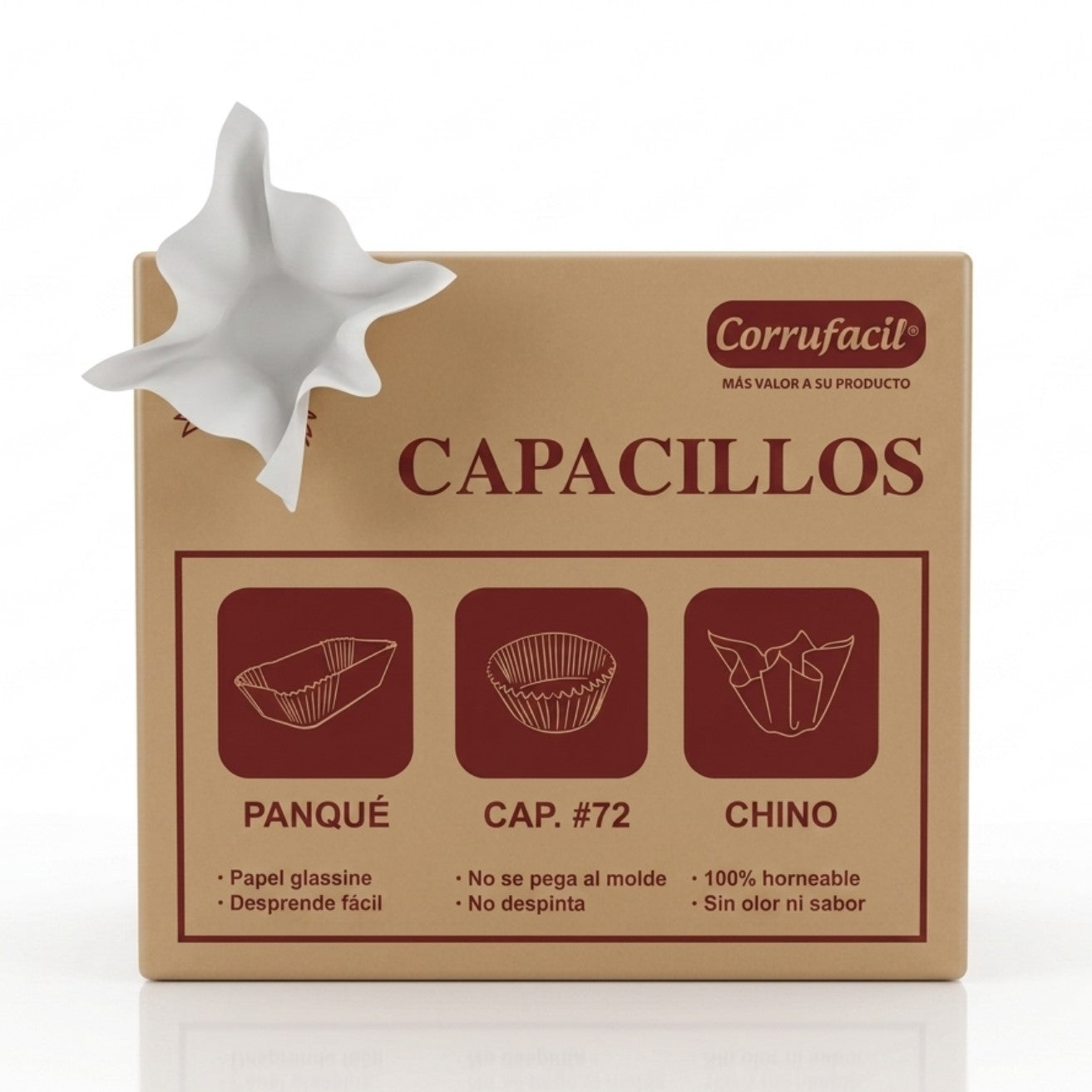 6 PAQ/1000PZ CAPACILLO CORRUFACIL BLANCO CHINO CAJA
