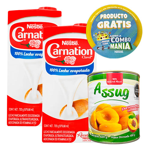 2PZ-944.3ML LECHE CLAVEL NESTLE/1-820GR DURAZNO MITADES ASSUG COMBO