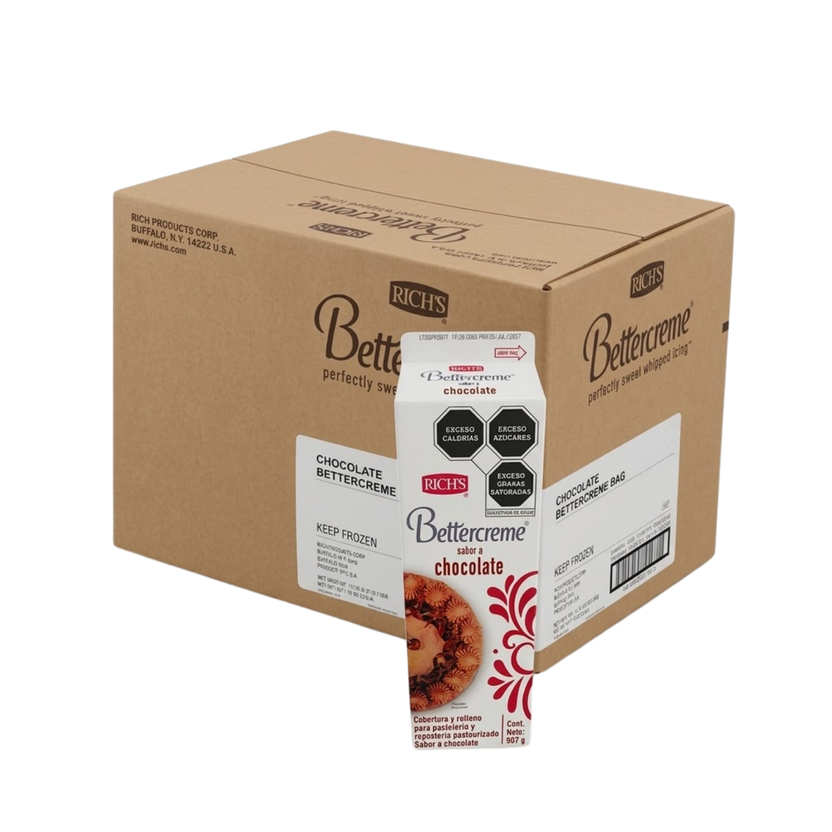 12PZ/907GR RICH'S BETTERCREAM CHOCOLATE CAJA