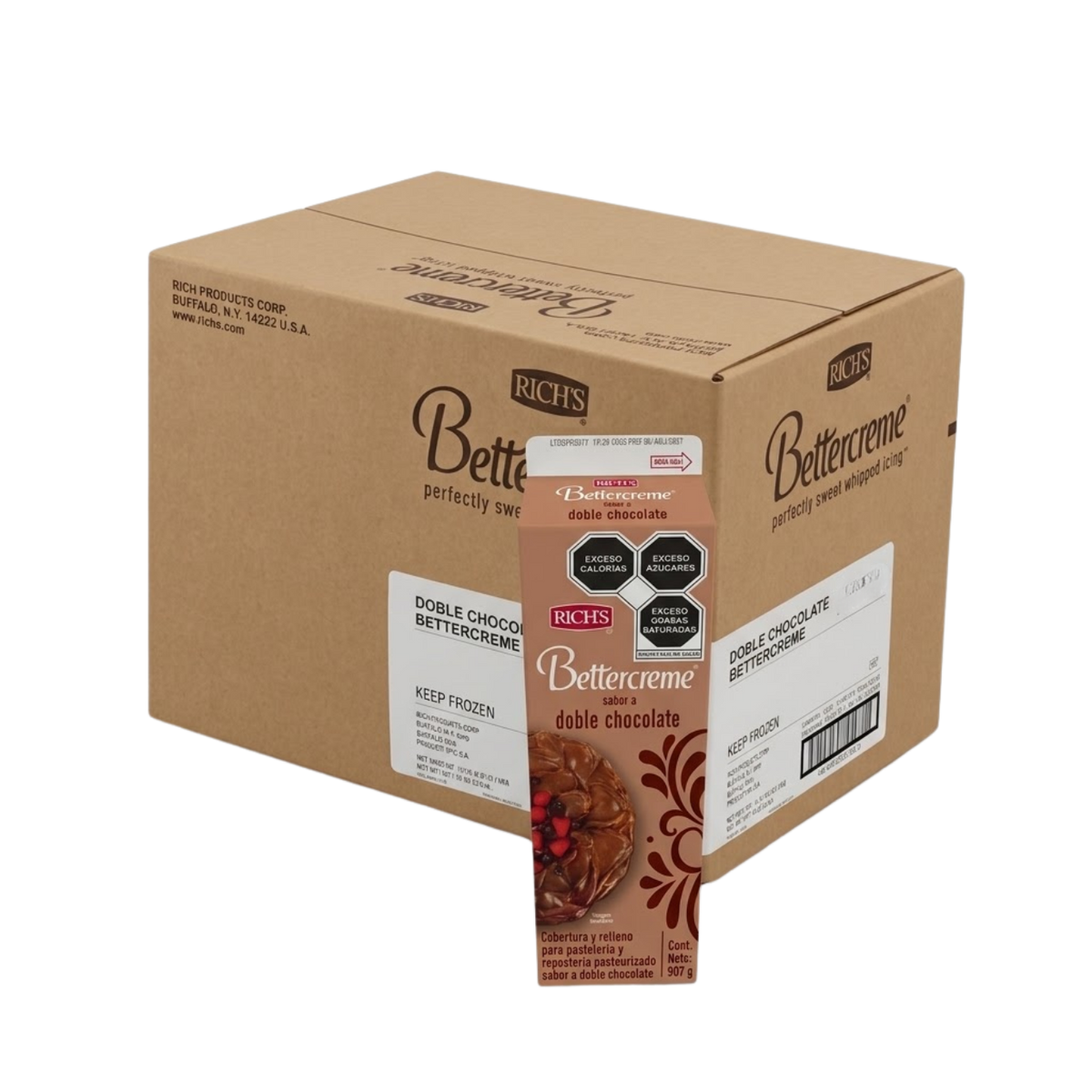 12PZ/907GR RICH'S BETTERCREAM DOBLE CHOCOLATE CAJA