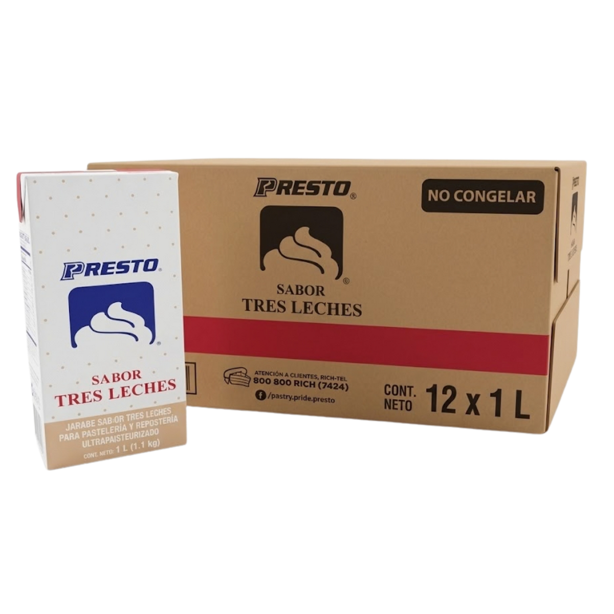 12PZ/1LT RICHS PRESTO 3 LECHES UHT CAJA