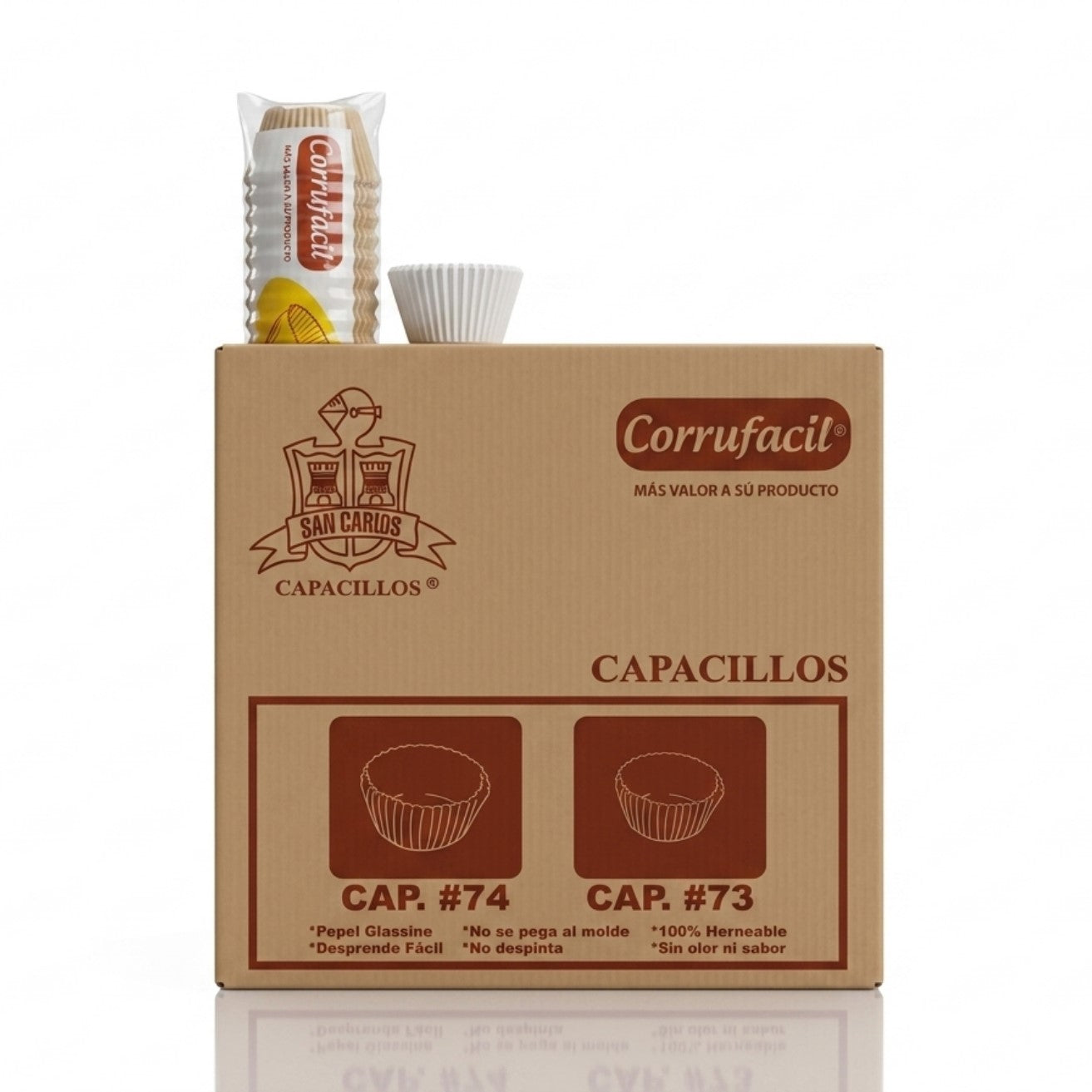25 PAQ/400 PZ CAPACILLO CORRUFACIL BLANCO #74 CAJA