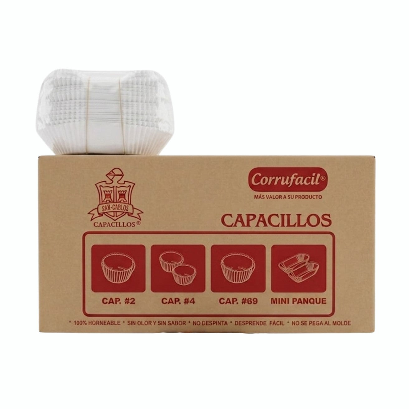 3 PAQ/1050 PZ CAPACILLO CORRUFACIL BLANCO PANQUE CAJA