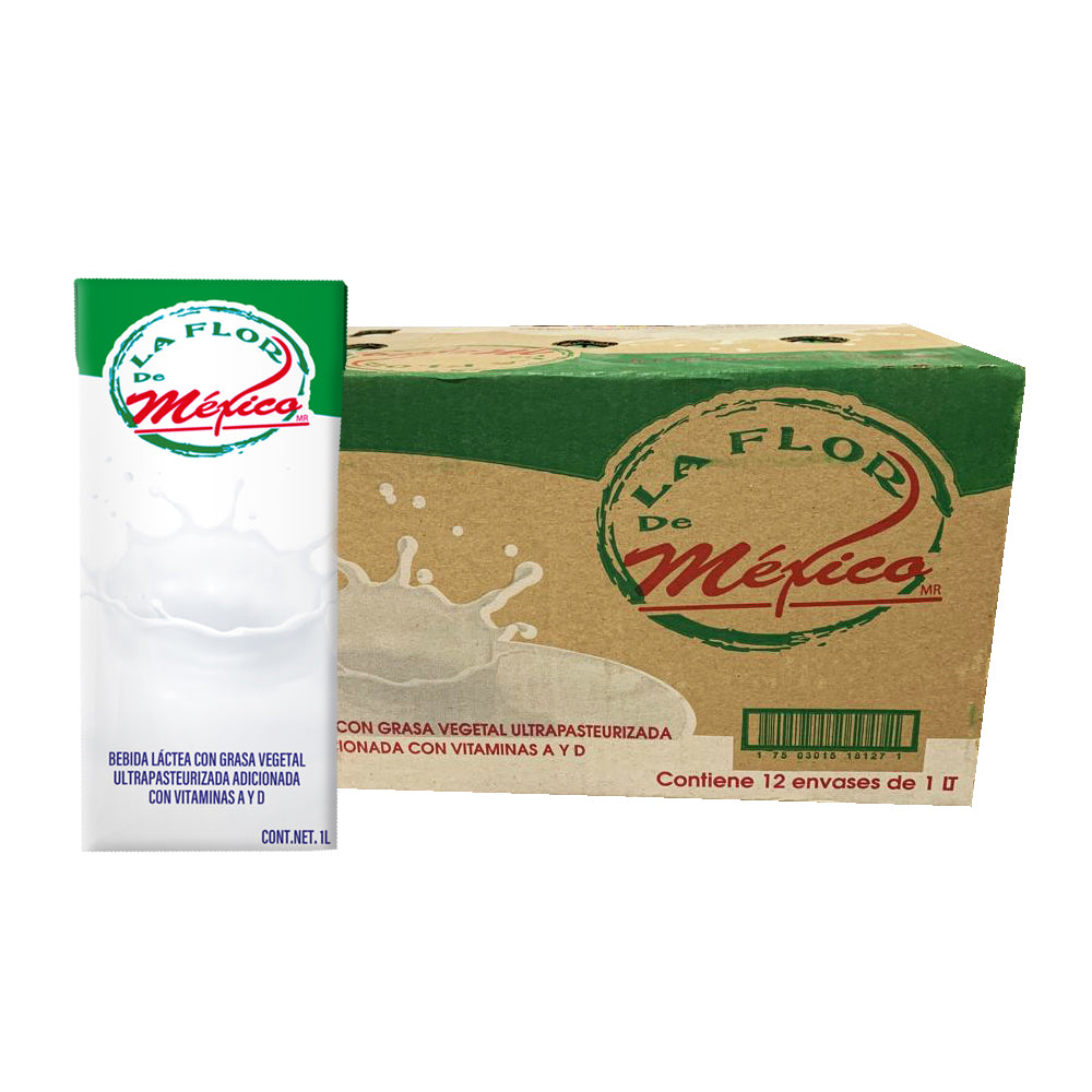 12 LT LECHE LA FLOR DE MEXICO CAJA&