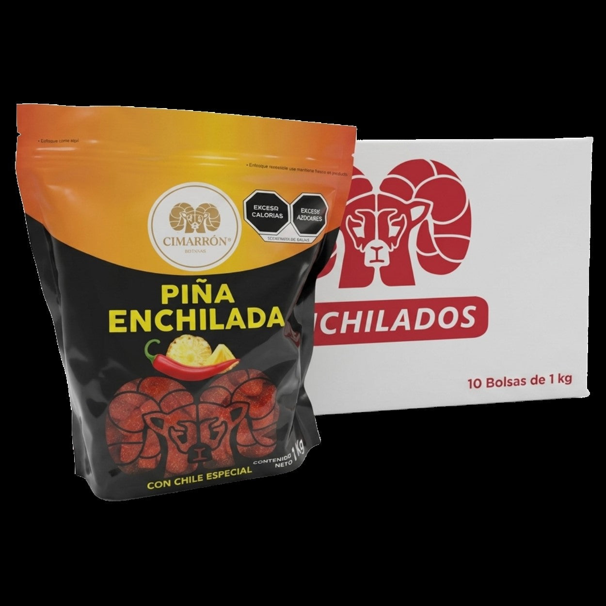 10PZ/1KG PIÑA ENCHILADA CIMARRÓN CAJA