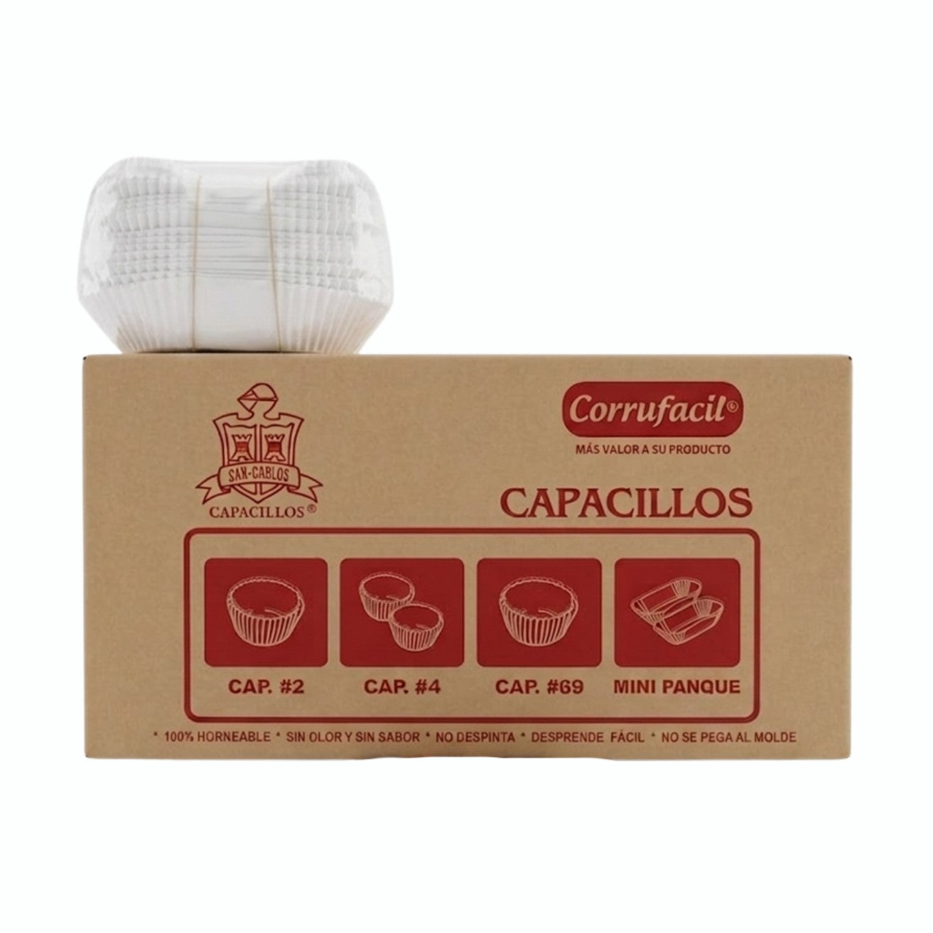 10 PAQ/450PZ CAPACILLO CORRUFACIL BLANCO MINI PANQUE CAJA&