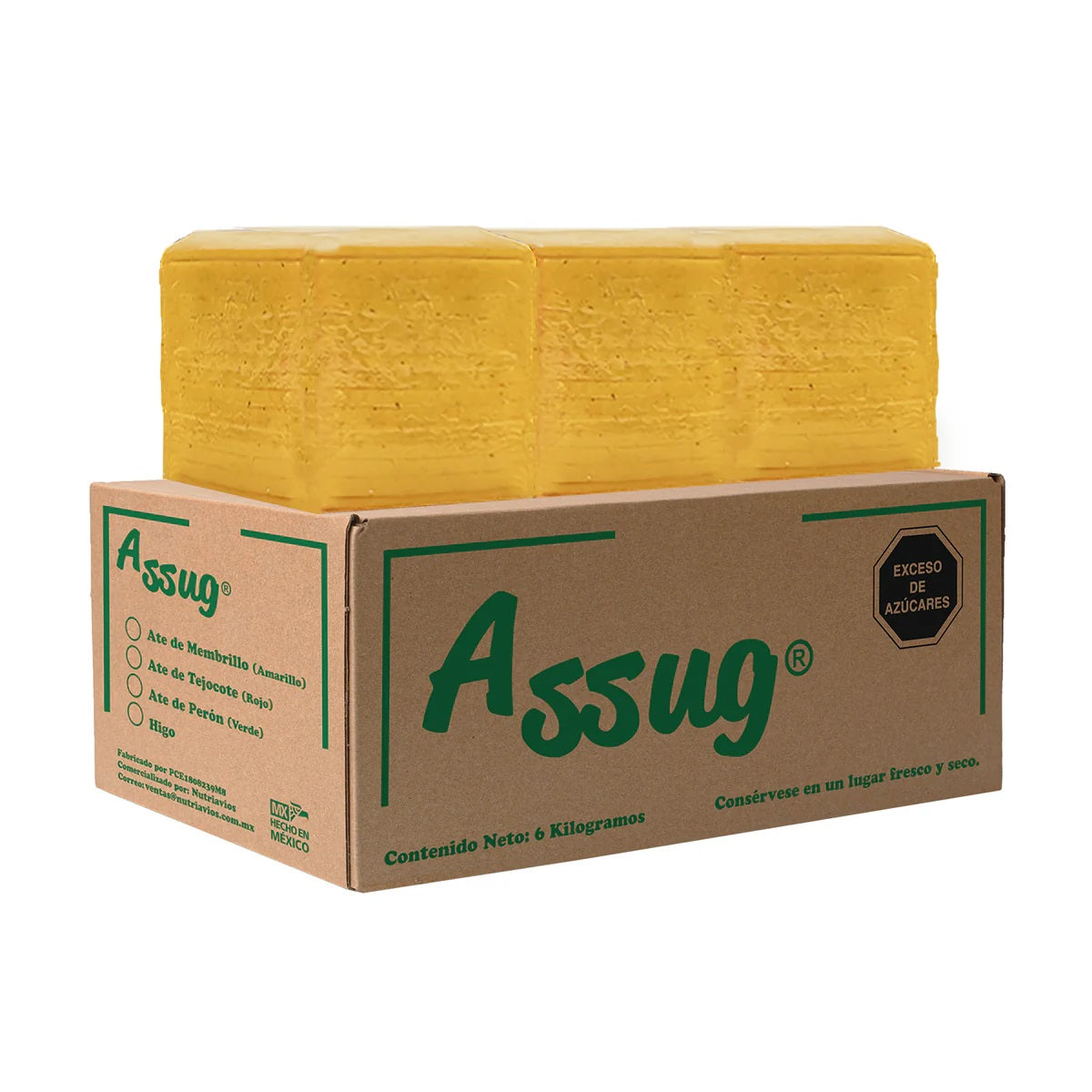 ATE ASSUG ROJO,VERDE, AMARI 100 CAJAS CON 6 KG TARIMA